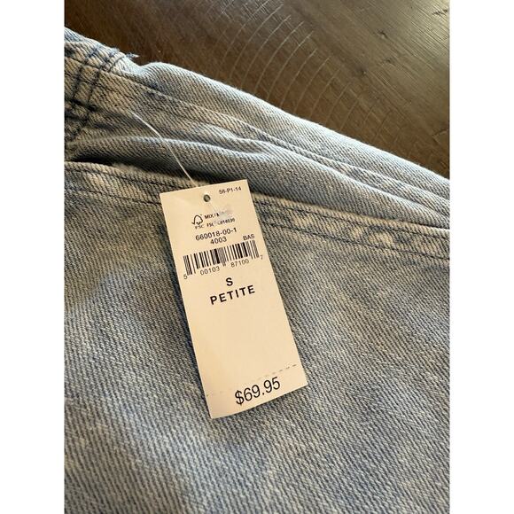 NWT Gap Denim Distressed Pull On Carpenter Jeans Pants Raw Hem Size Small Petite - Picture 4 of 13